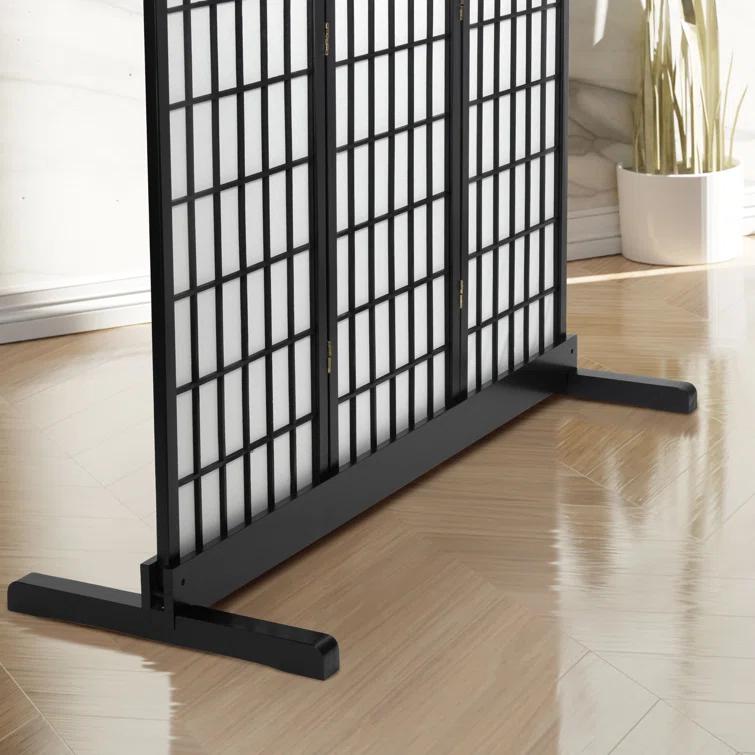Room Divider Stand Black 3 Panel