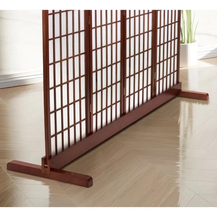 Room Divider Stand Honey 4 Panel
