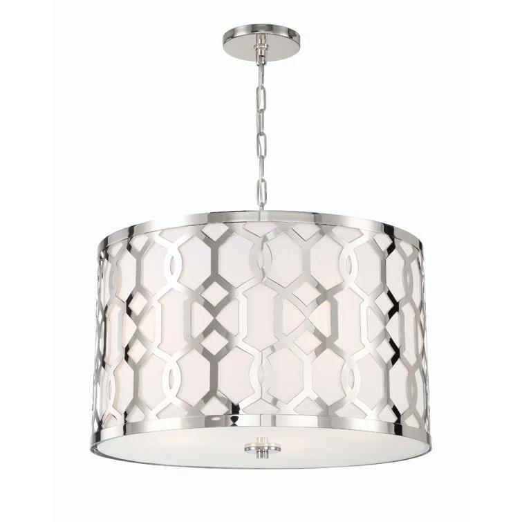 Crystorama Libby Langdon for  Jennings 5 Light Polished Nickel Chandelier - 24.25'' W x 14.75'' H