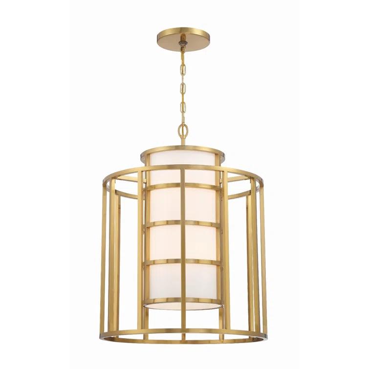 Luxe Gold Mini Drum 6-Light Silk Chandelier