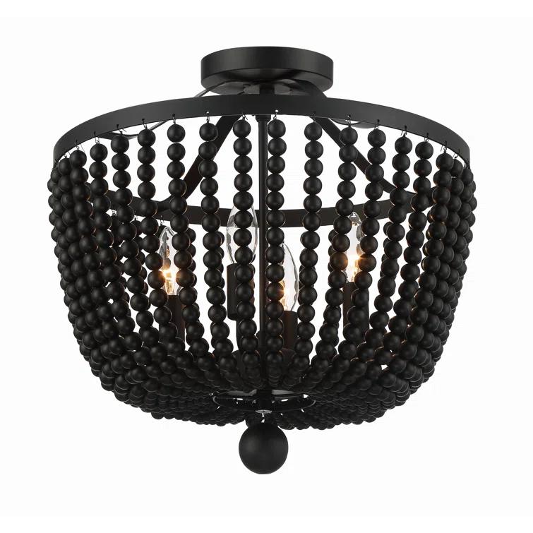 Conway 4 Light Wood Dimmable Empire Chandelier