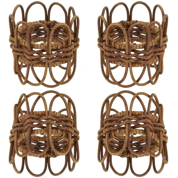 Hughie Rattan Napkin Rings with Twisted Design