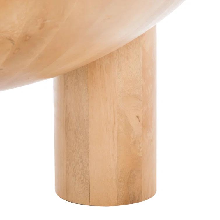 SAFAVIEH Couture Calhoun Contemporary Round Mango Wood Coffee Table, Natural
