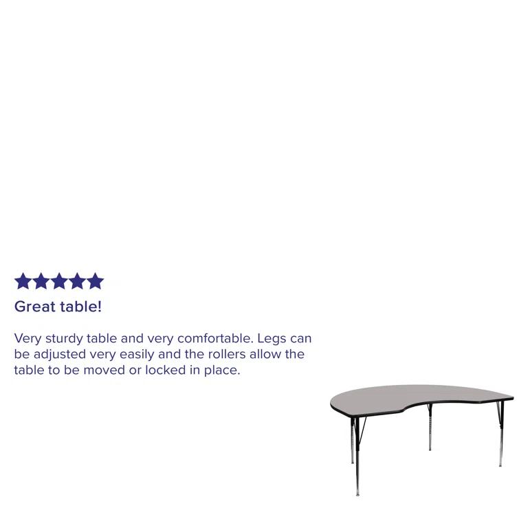 Flash Furniture Kidney Thermal Activity Table - Height Adjustable Short Legs