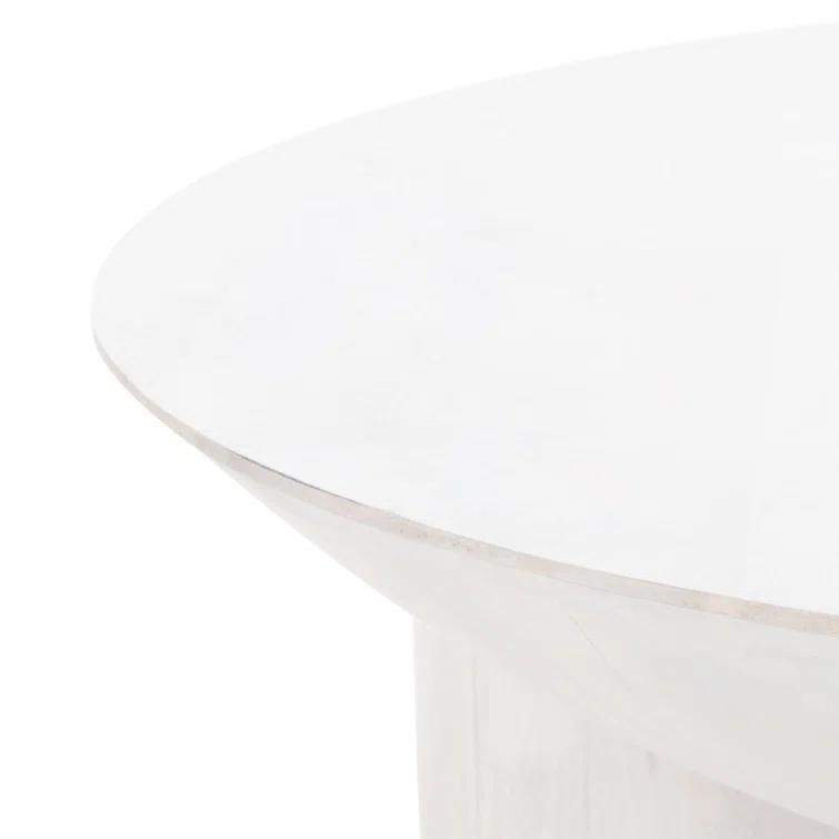 SAFAVIEH Couture Calhoun Contemporary Round Mango Wood Coffee Table, White Wash