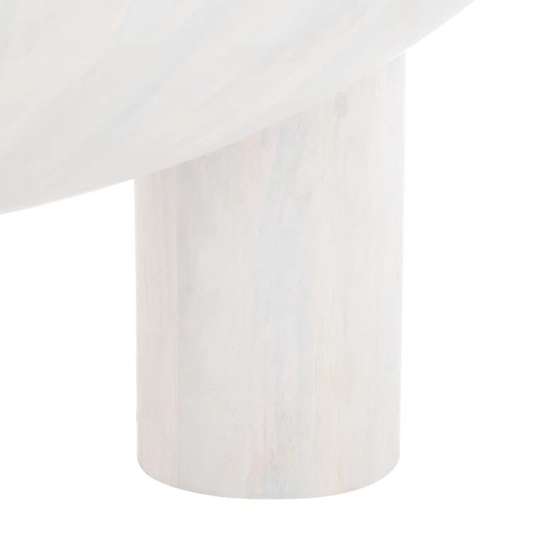 SAFAVIEH Couture Calhoun Contemporary Round Mango Wood Coffee Table, White Wash