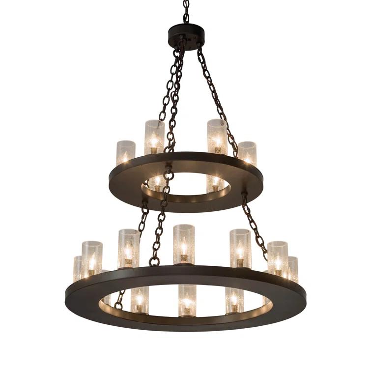 2nd Ave Lighting Loxley 18 - Light Dimmable Wagon Wheel Chandelier