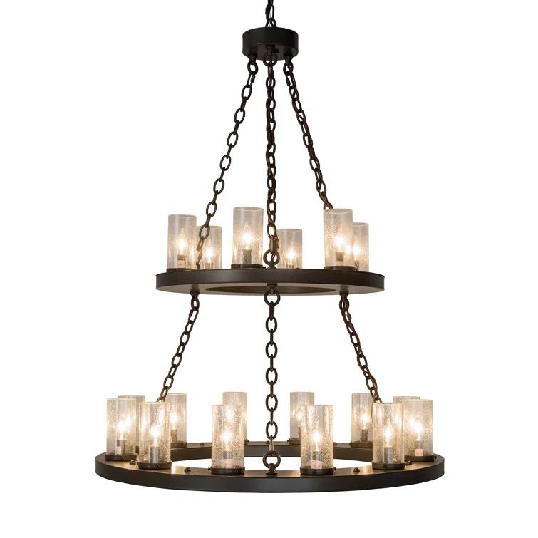 2nd Ave Lighting Loxley 18 - Light Dimmable Wagon Wheel Chandelier