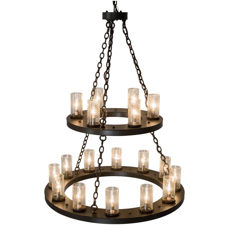 2nd Ave Lighting Loxley 18 - Light Dimmable Wagon Wheel Chandelier