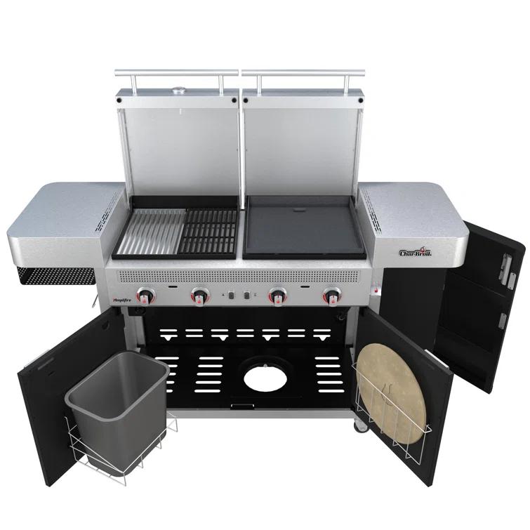 Charbroil Medallion Series Vista 3-in-1 Mini Kitchen - Gas Grill, Griddle, and Pizza Oven