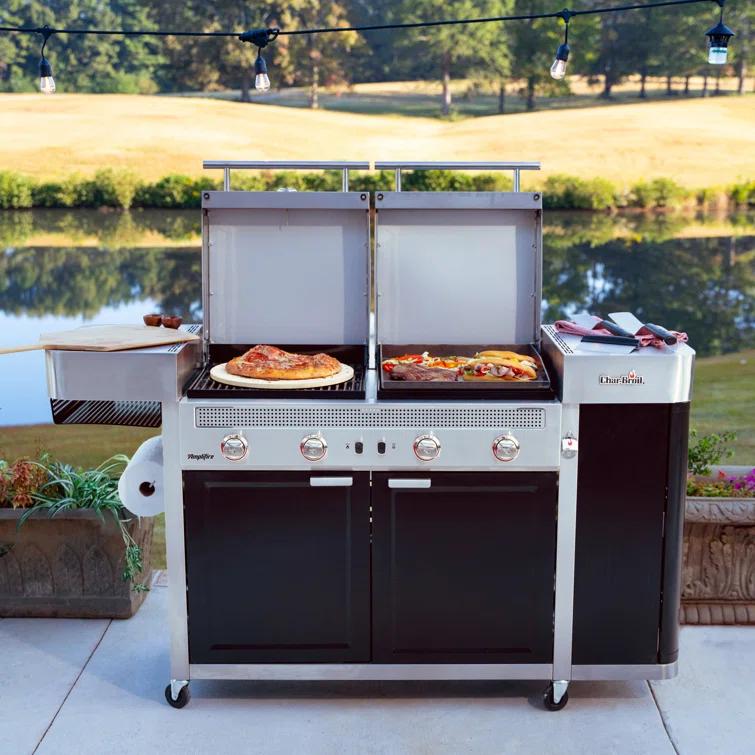 Charbroil Medallion Series Vista 3-in-1 Mini Kitchen - Gas Grill, Griddle, and Pizza Oven