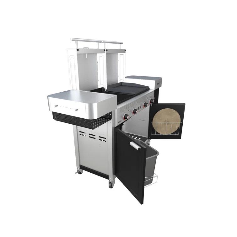 Charbroil Medallion Series Vista 3-in-1 Mini Kitchen - Gas Grill, Griddle, and Pizza Oven