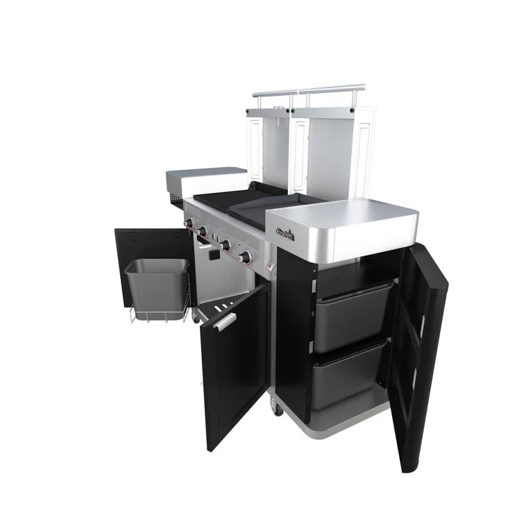 Charbroil Medallion Series Vista 3-in-1 Mini Kitchen - Gas Grill, Griddle, and Pizza Oven