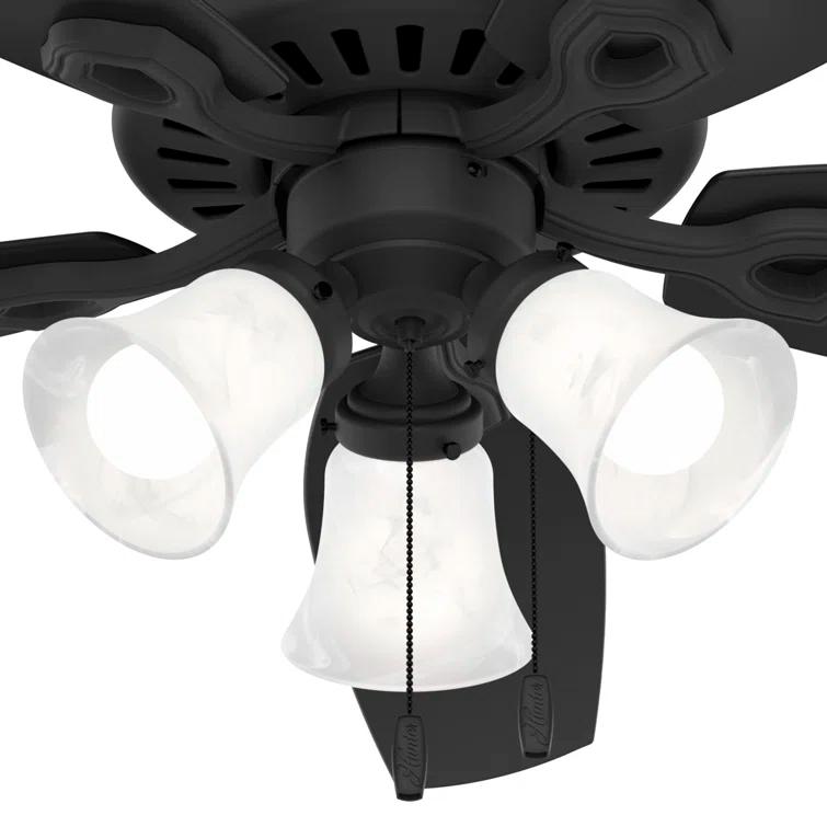 Builder Plus 52"5 - Blade Standard Ceiling Fan with Pull Chain and Light Kit Included