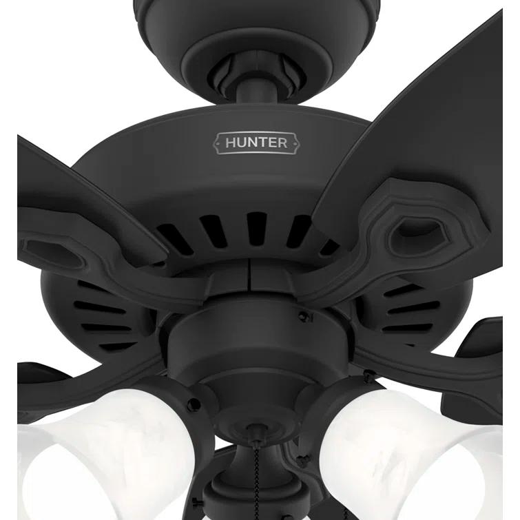 Builder Plus 52"5 - Blade Standard Ceiling Fan with Pull Chain and Light Kit Included