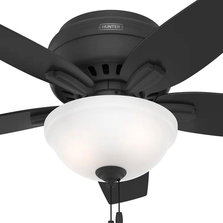 Newsome 42" 5 - Blade Traditional Flush Mount Indoor Ceiling Fan with Lights and Pull Chains