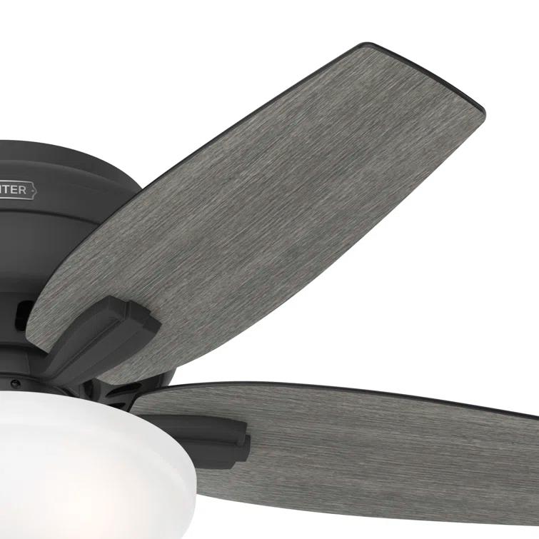 Newsome 42" 5 - Blade Traditional Flush Mount Indoor Ceiling Fan with Lights and Pull Chains