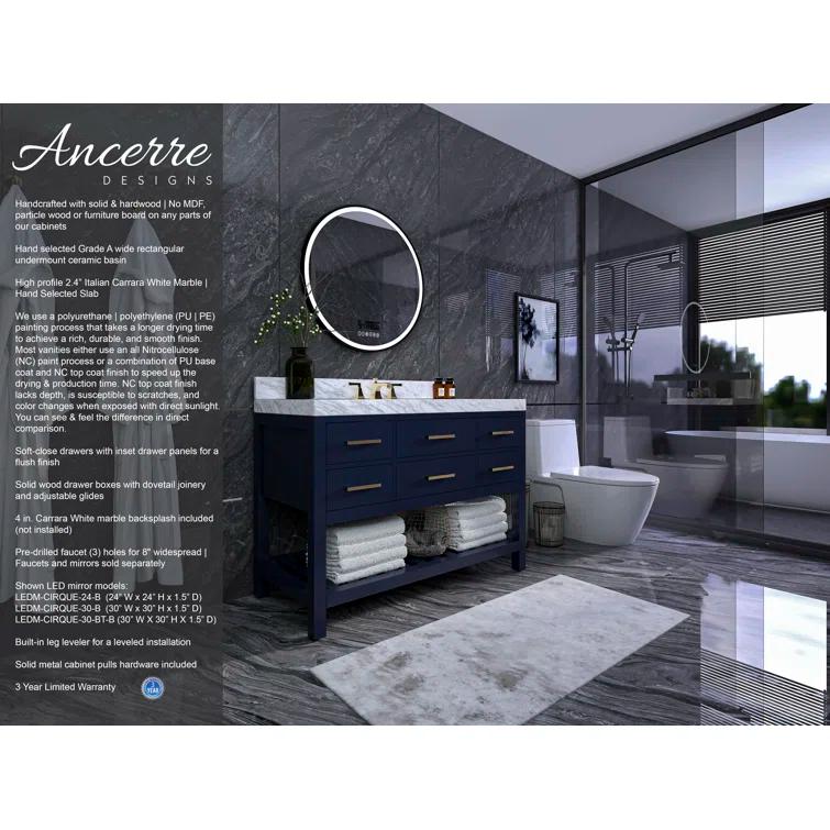 Ancerre Designs Elizabeth 48" Wood Bathroom Vanity Set in Heritage Blue