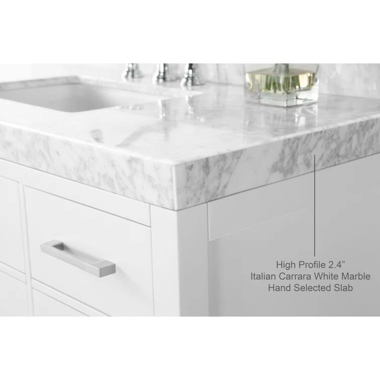 Ancerre Designs Elizabeth 48" Bathroom Vanity Set with Gold Hardware in White
