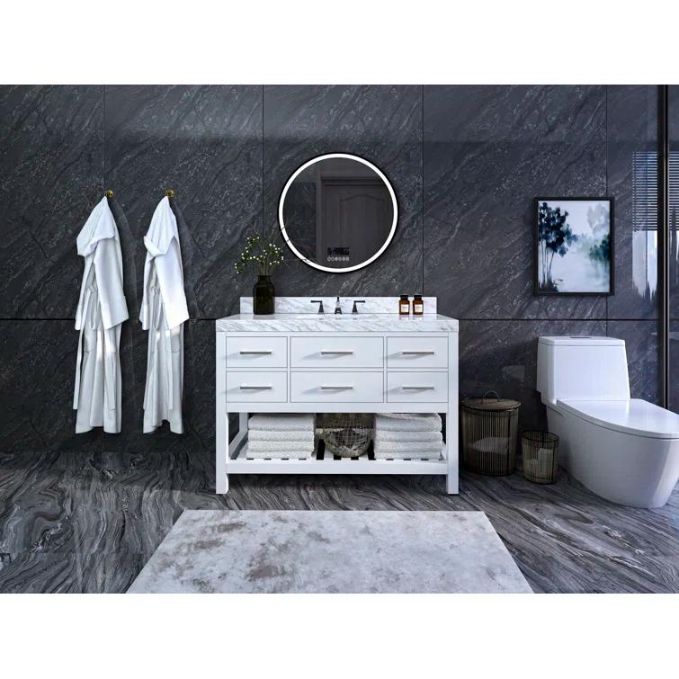 Ancerre Designs Elizabeth 48" Bathroom Vanity Set with Gold Hardware in White