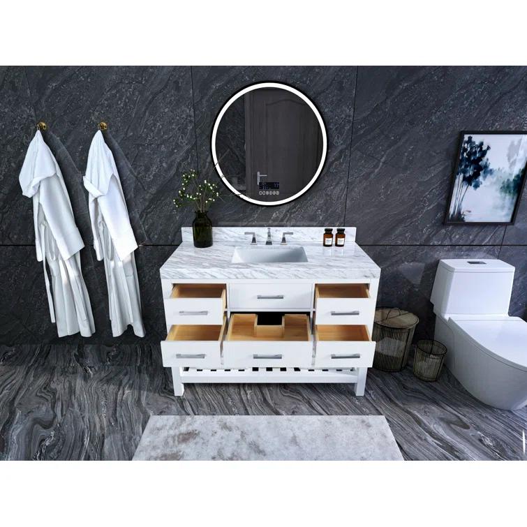 Ancerre Designs Elizabeth 48" Bathroom Vanity Set with Gold Hardware in White