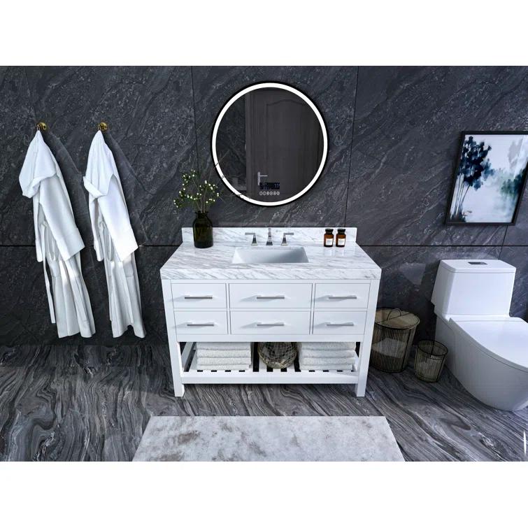 Ancerre Designs Elizabeth 48" Bathroom Vanity Set with Gold Hardware in White