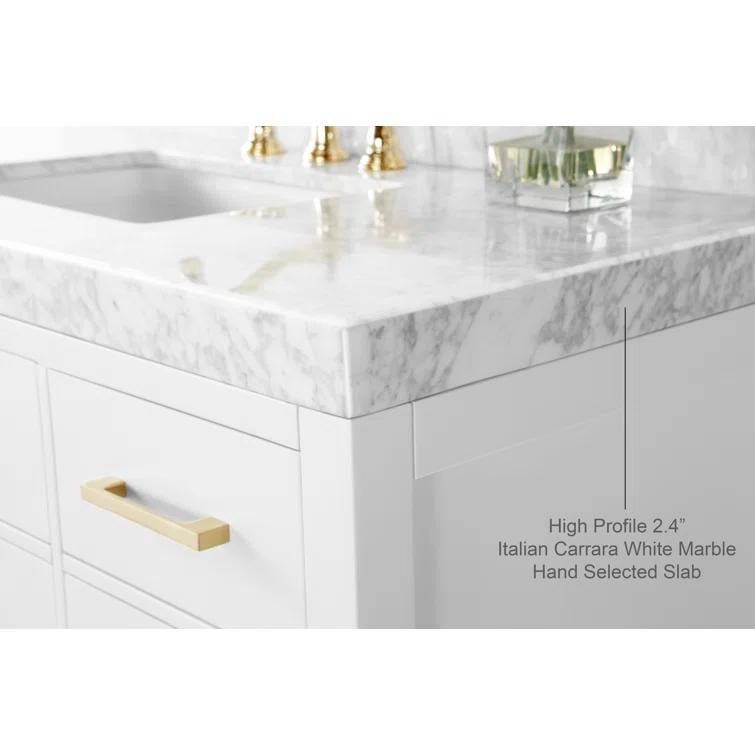 Ancerre Designs Elizabeth 48" Bathroom Vanity Set with Gold Hardware in White