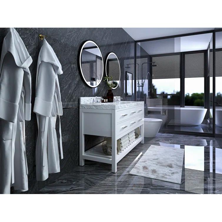 Ancerre Designs Elizabeth 60" Bathroom Vanity Set with Gold Hardware in White