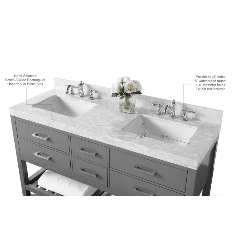 Ancerre Designs Elizabeth 72'' Double Bath Vanity Set