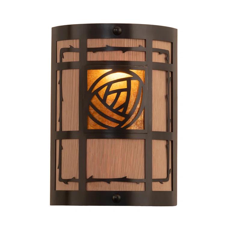 Rustic Lodge Solid Brass Flush Mounted Sconce