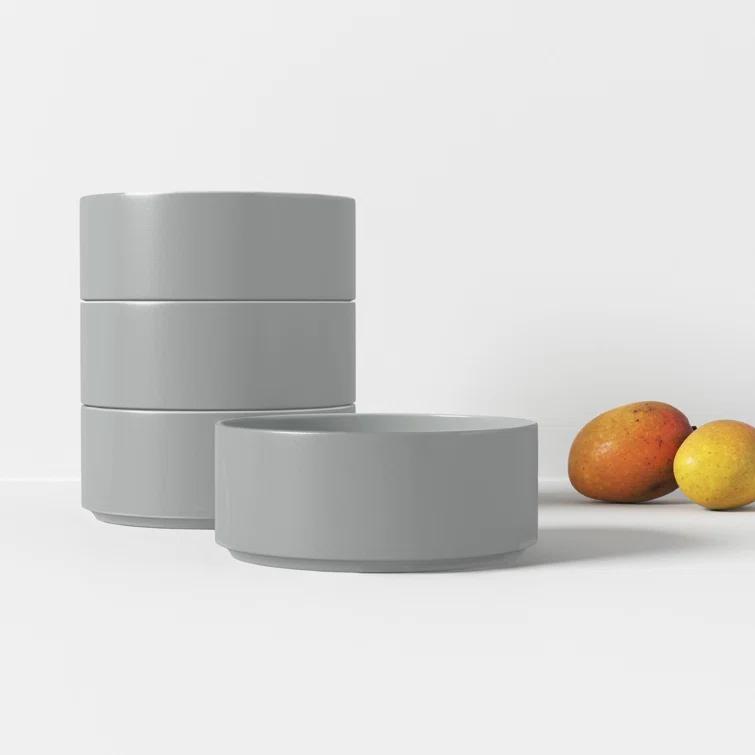 Blomus 63722.4 6 in. PILAR Medium Bowl  Grey - Set of 4