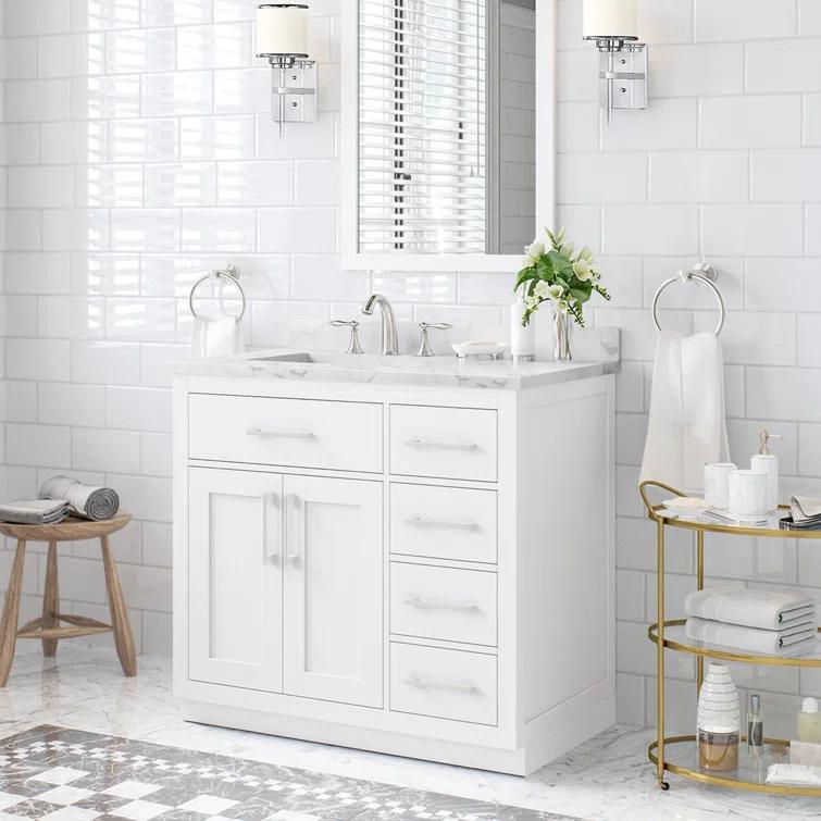 OVE Decors Athea 36 in. W Bath Vanity with Premium Countertop and Power Bar