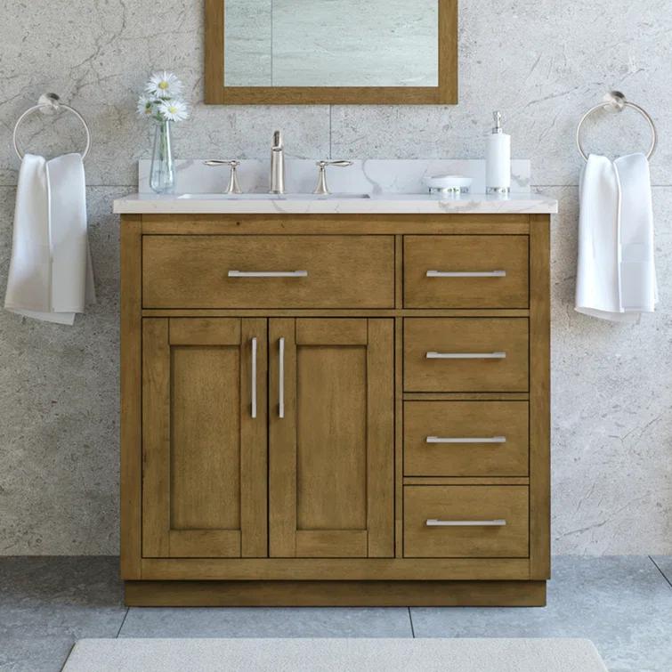 OVE Decors Athea 36 in. W Bath Vanity with Premium Countertop and Power Bar