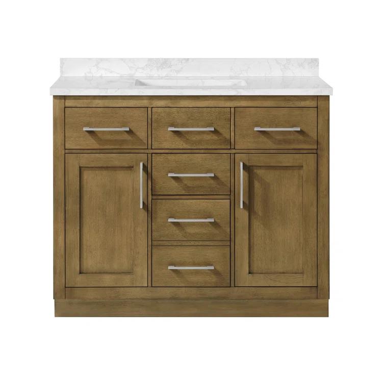 OVE Decors Athea 42 in. W Bath Vanity with Premium Countertop and Power Bar