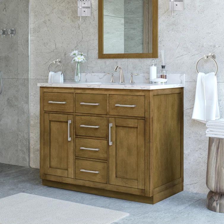 OVE Decors Athea 42 in. W Bath Vanity with Premium Countertop and Power Bar