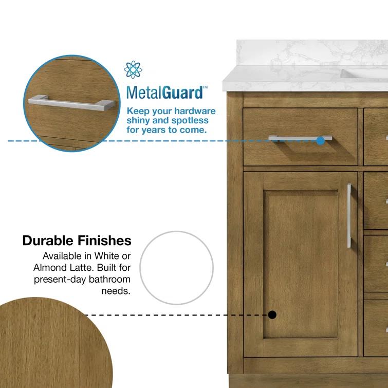 OVE Decors Athea 42 in. W Bath Vanity with Premium Countertop and Power Bar