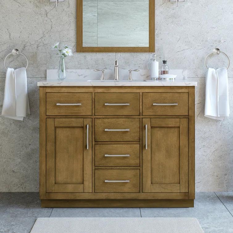 OVE Decors Athea 42 in. W Bath Vanity with Premium Countertop and Power Bar