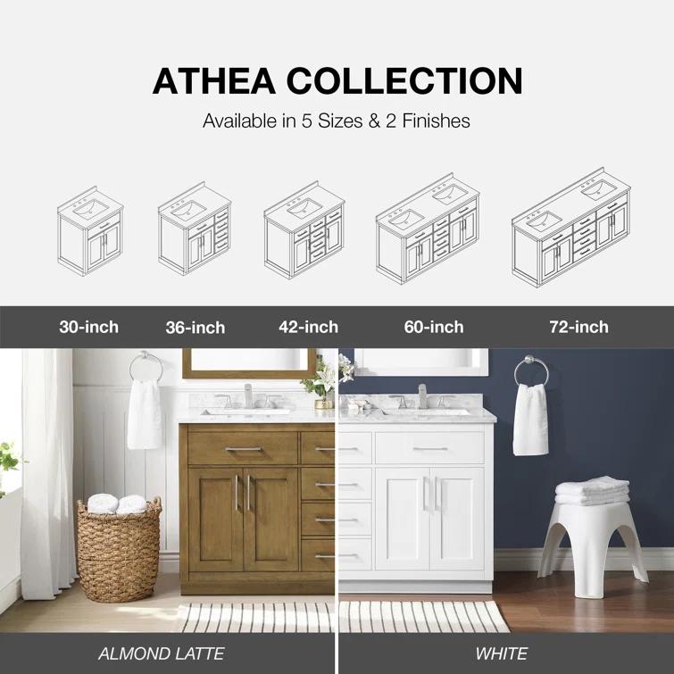 OVE Decors Athea 60 in. W Bath Vanity with Premium Countertop and Power Bar