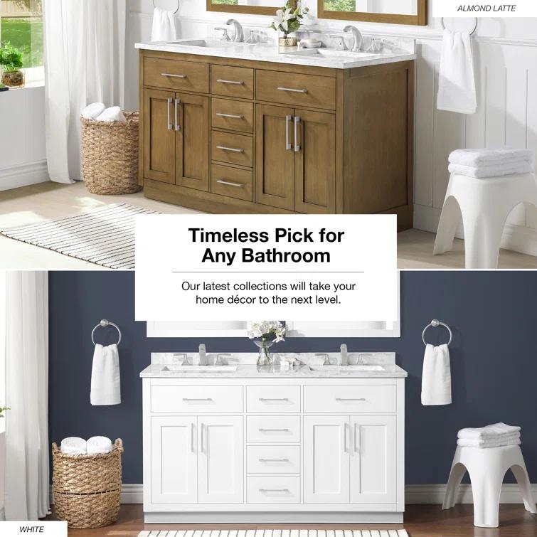 OVE Decors Athea 60 in. W Bath Vanity with Premium Countertop and Power Bar