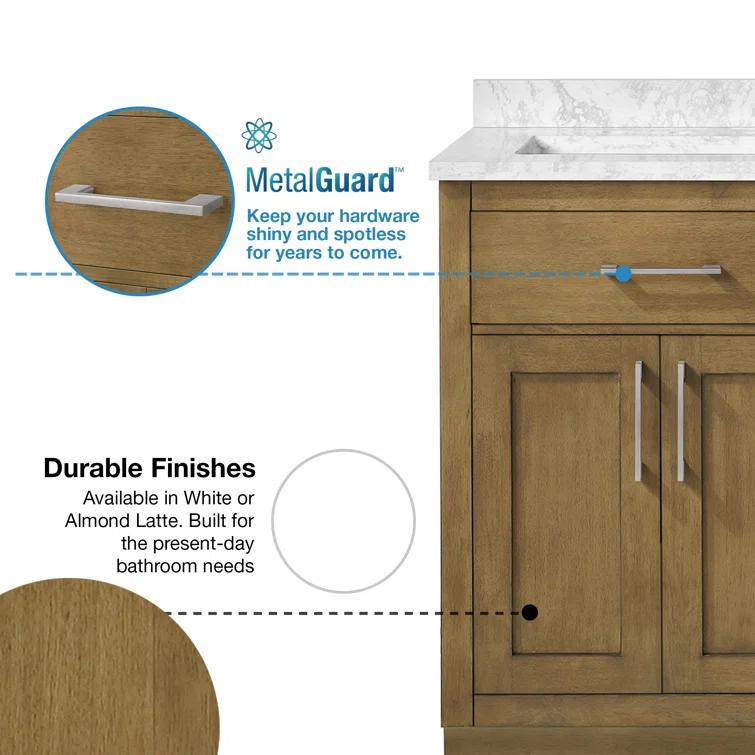 OVE Decors Athea 60 in. W Bath Vanity with Premium Countertop and Power Bar