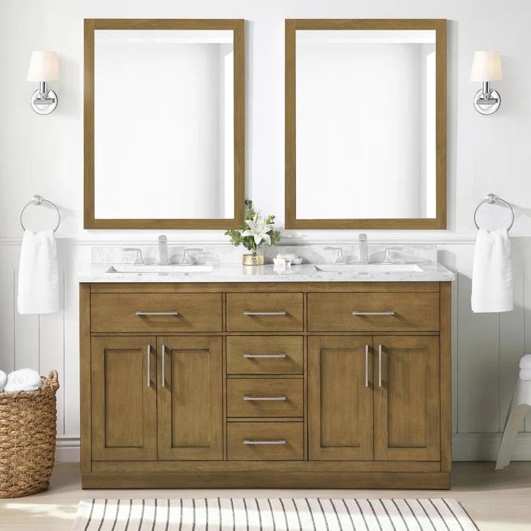 OVE Decors Athea 60 in. W Bath Vanity with Premium Countertop and Power Bar
