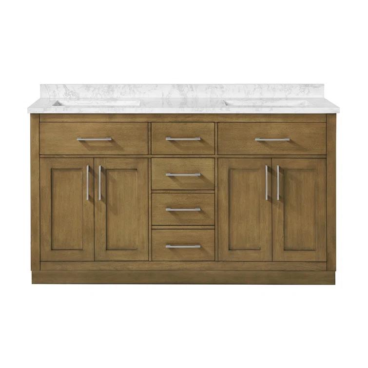OVE Decors Athea 60 in. W Bath Vanity with Premium Countertop and Power Bar