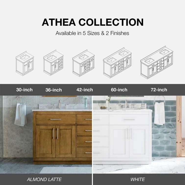 OVE Decors Athea 72 in. W Bath Vanity with Premium Countertop and Power Bar