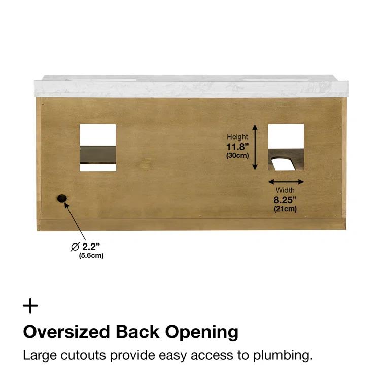 OVE Decors Athea 72 in. W Bath Vanity with Premium Countertop and Power Bar