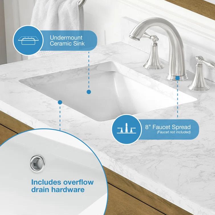 OVE Decors Athea 72 in. W Bath Vanity with Premium Countertop and Power Bar