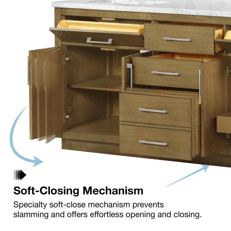 OVE Decors Athea 72 in. W Bath Vanity with Premium Countertop and Power Bar