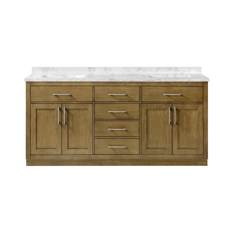 OVE Decors Athea 72 in. W Bath Vanity with Premium Countertop and Power Bar