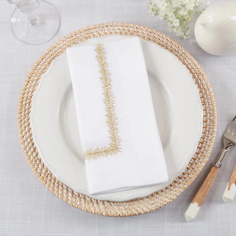 Saro Pomeline Collection Polyester No Pattern Square Napkin (Set of 4)