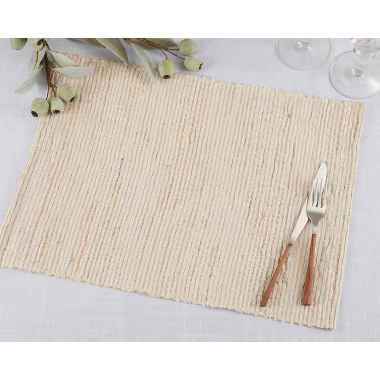 Jayapura 95% Water Hyacinth - 5% Polyester No Pattern Rectangle Placemat (Set of 4)