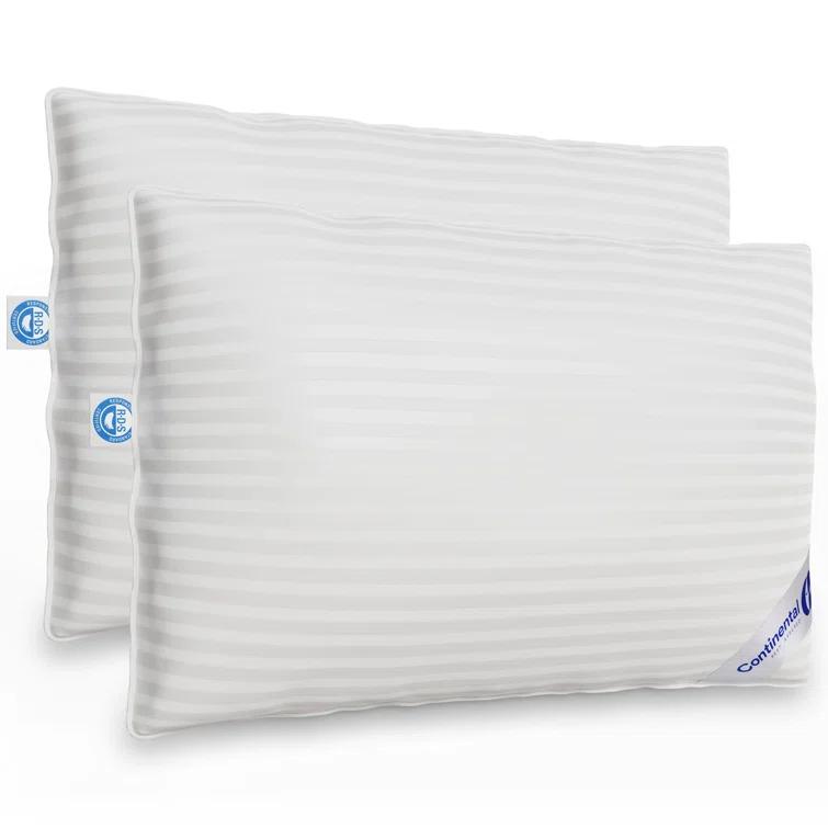 ContinentalBedding Continental Bedding Luxury 700 Fill Power Down Bed Pillows 2 Pack (Set of 2)